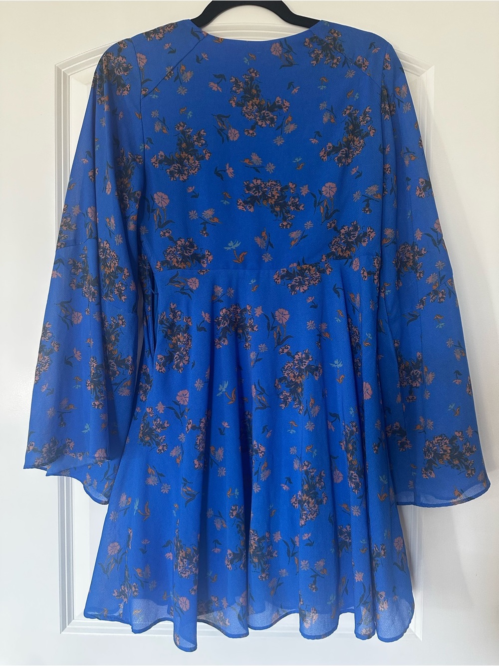 Free People Royal Blue Floral Mini Dress - Picture 2 of 6